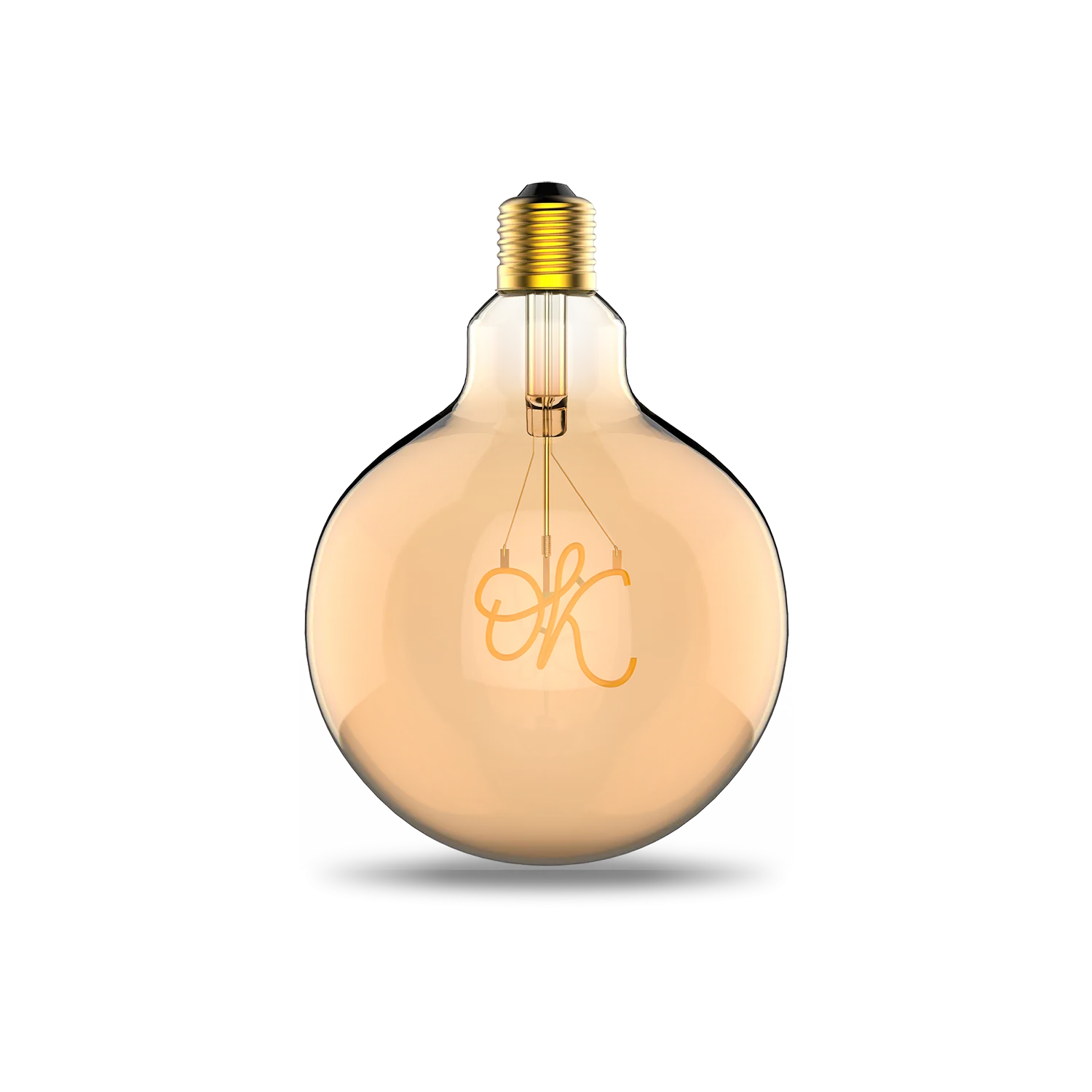 Лампа светодиодная филаментная LED 2.5 Вт 200 лм 2000К AC185-265В E27 шар G125 теплая золотистая колба Black Filament