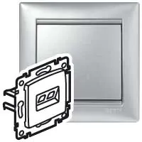 Розетка компьютерная RJ45 категория 5Е UTP с захватами алюминий VALENA