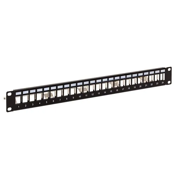 Патч-панель модульная TERACOM PRO 19'' 1U экранированная 24 порта с органайзером (пустая) 