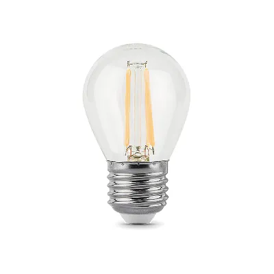 Лампа светодиодная филаментная LED 5 Вт 420 лм 2700К AC185-265В E27 шар P45 теплая  Black Filament Gauss