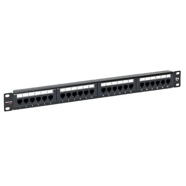 Патч-панель TERACOM PRO 19'' Cat.5E 1U неэкранированная UTP 24 порта RJ-45 Dual IDC 