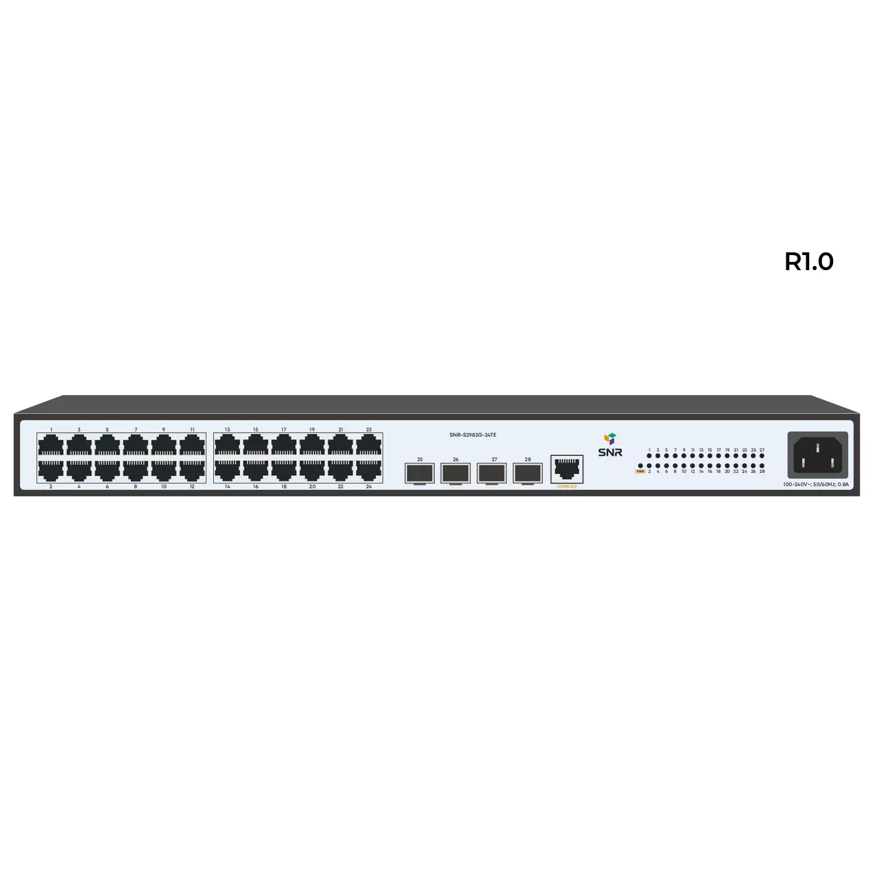 Коммутатор управляемый L2 24 порта RJ45/SFP 10/100/1000 Мб/с