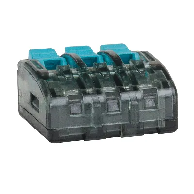 Клемма строительно-монтажная OptiKit СМК 221-413 с рычагом 3 отверстия 0,2-2,5(4,0)мм2 