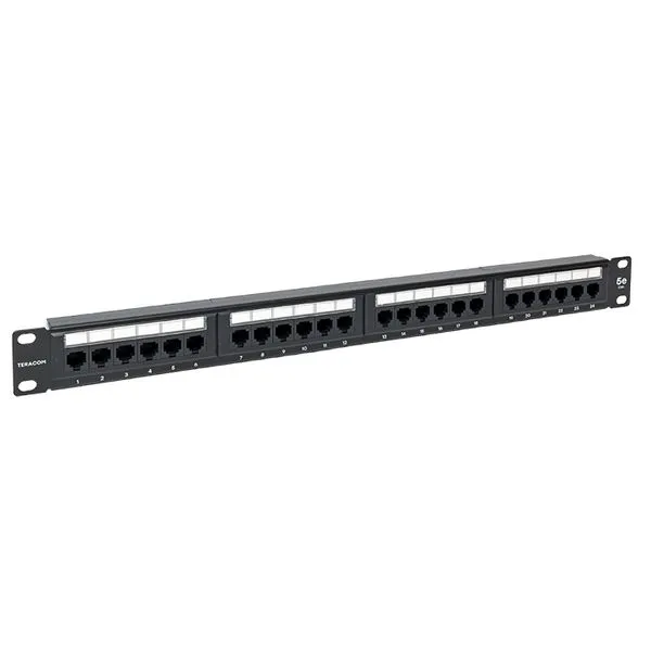 Патч-панель TERACOM 19'' Cat.5E 1U неэкранированная UTP 24 порта RJ-45 110 IDC 