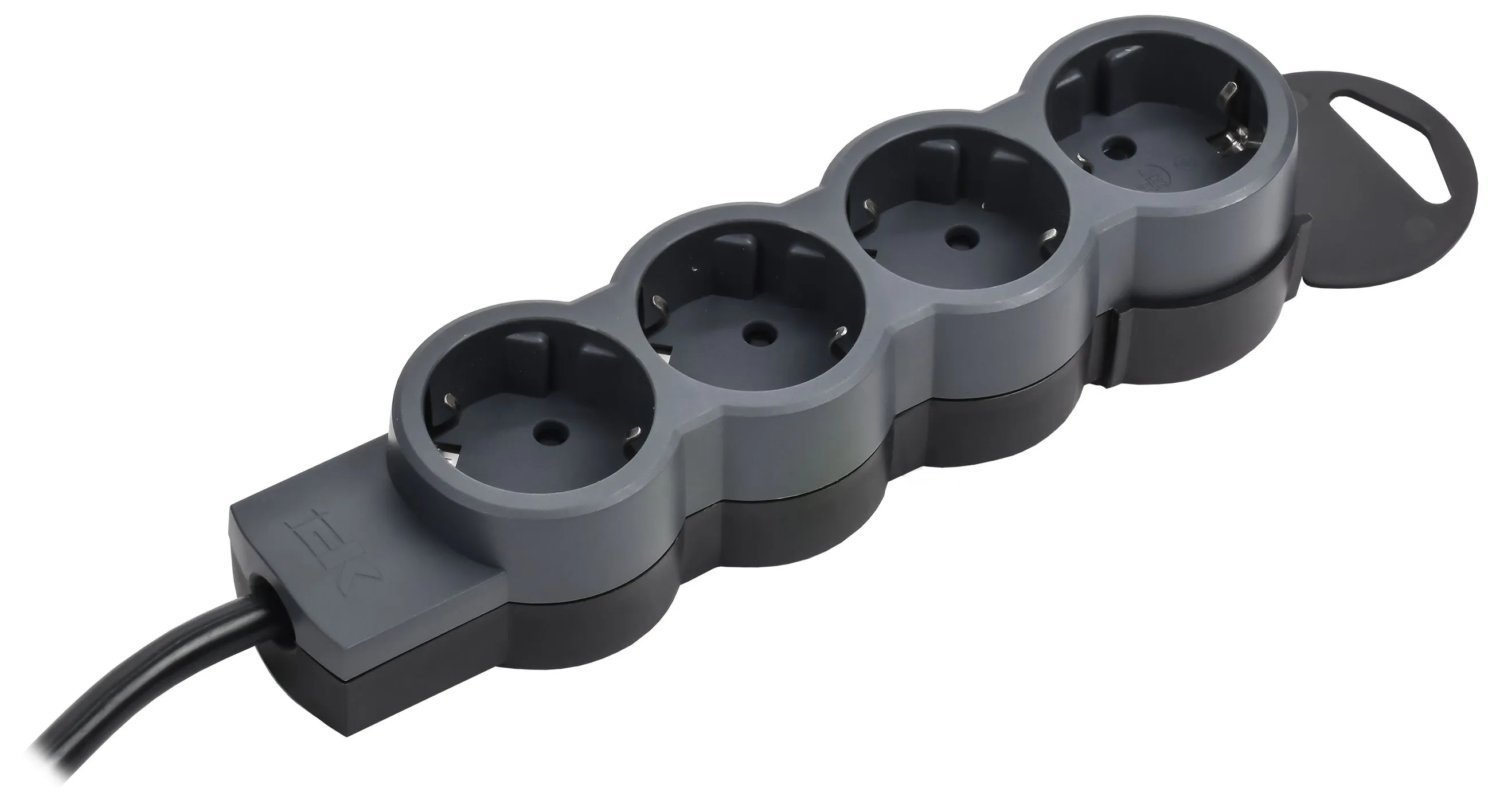 STANDARD Удлинитель У04 4 места 2P+PE 5м 3х1,5мм2 16А черный IEK