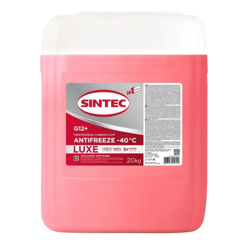 Антифриз Sintec Antifreeze Luxe G12+ red -40(красный) канистра 20кг. 