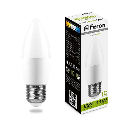 Лампа светодиодная LED 11вт Е27 белый матовая свеча