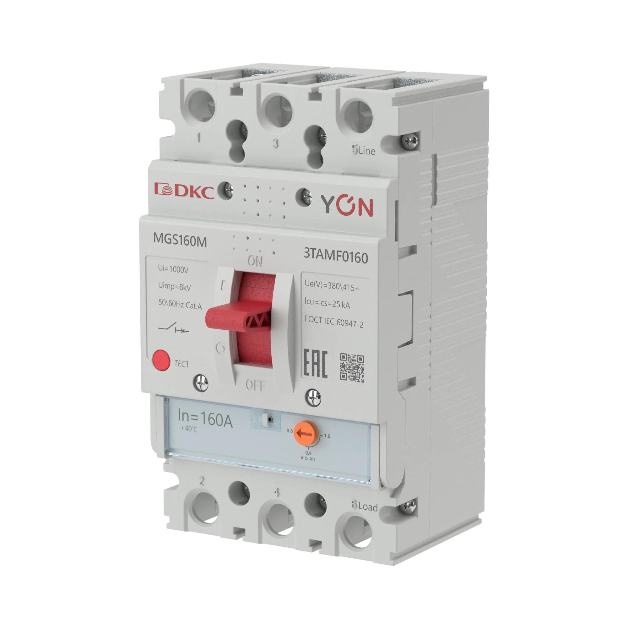 Выключатель автоматический YON MGS160 3P 128-160A 25kA