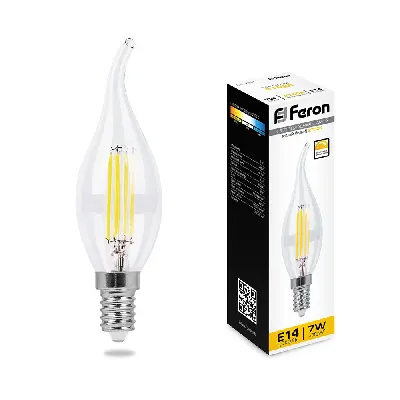 Лампа светодиодная LED 7вт Е14 теплый свеча на ветру FILAMENT диммируемая