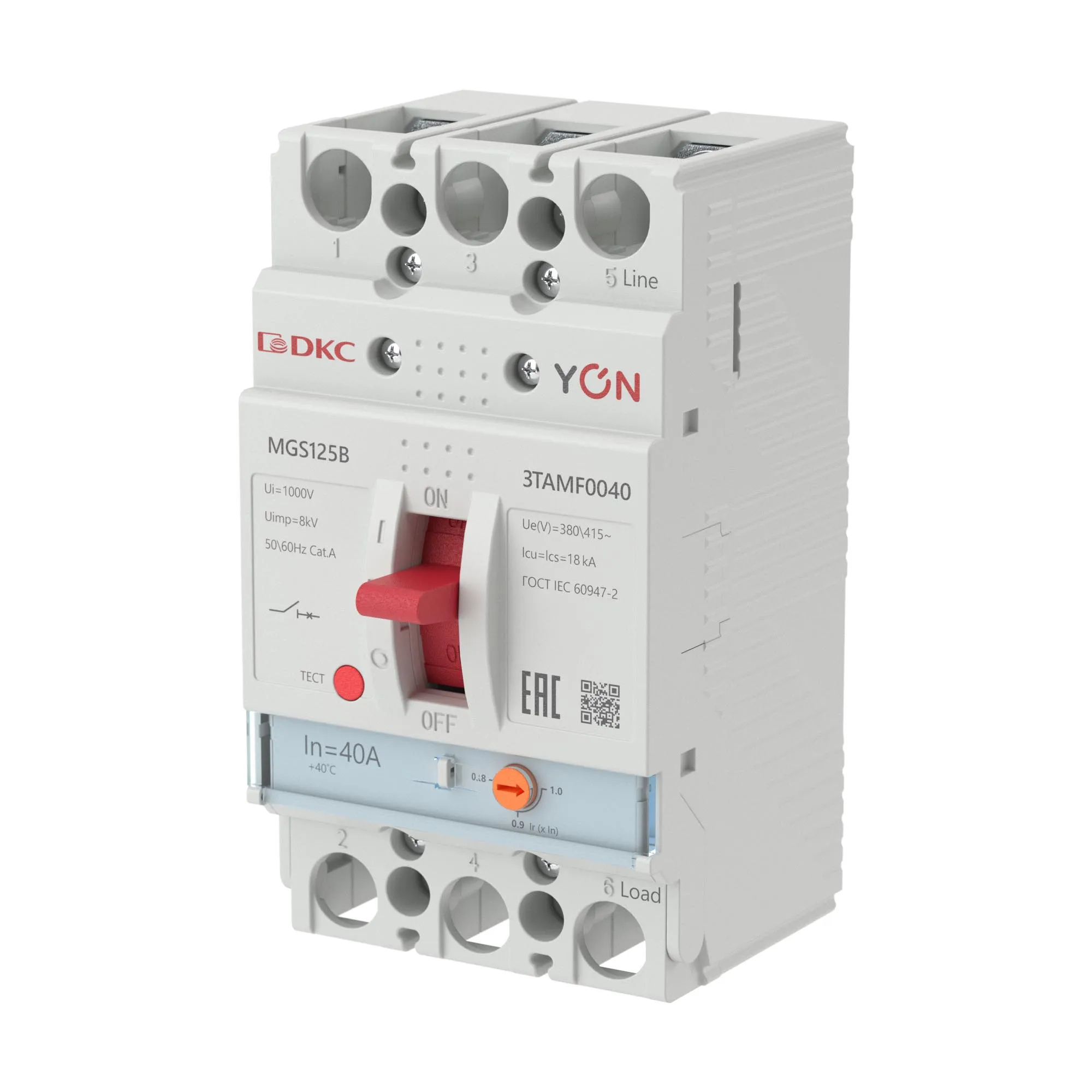 Выключатель автоматический YON MGS125 3P 32-40A 18kA 