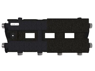 Коллектор модульный MK-60-3D.EPP на 3 контура G 1', магистраль G 1', с термоизоляцией до 60 кВт черный муар с серебром, ст. 09Г2С 