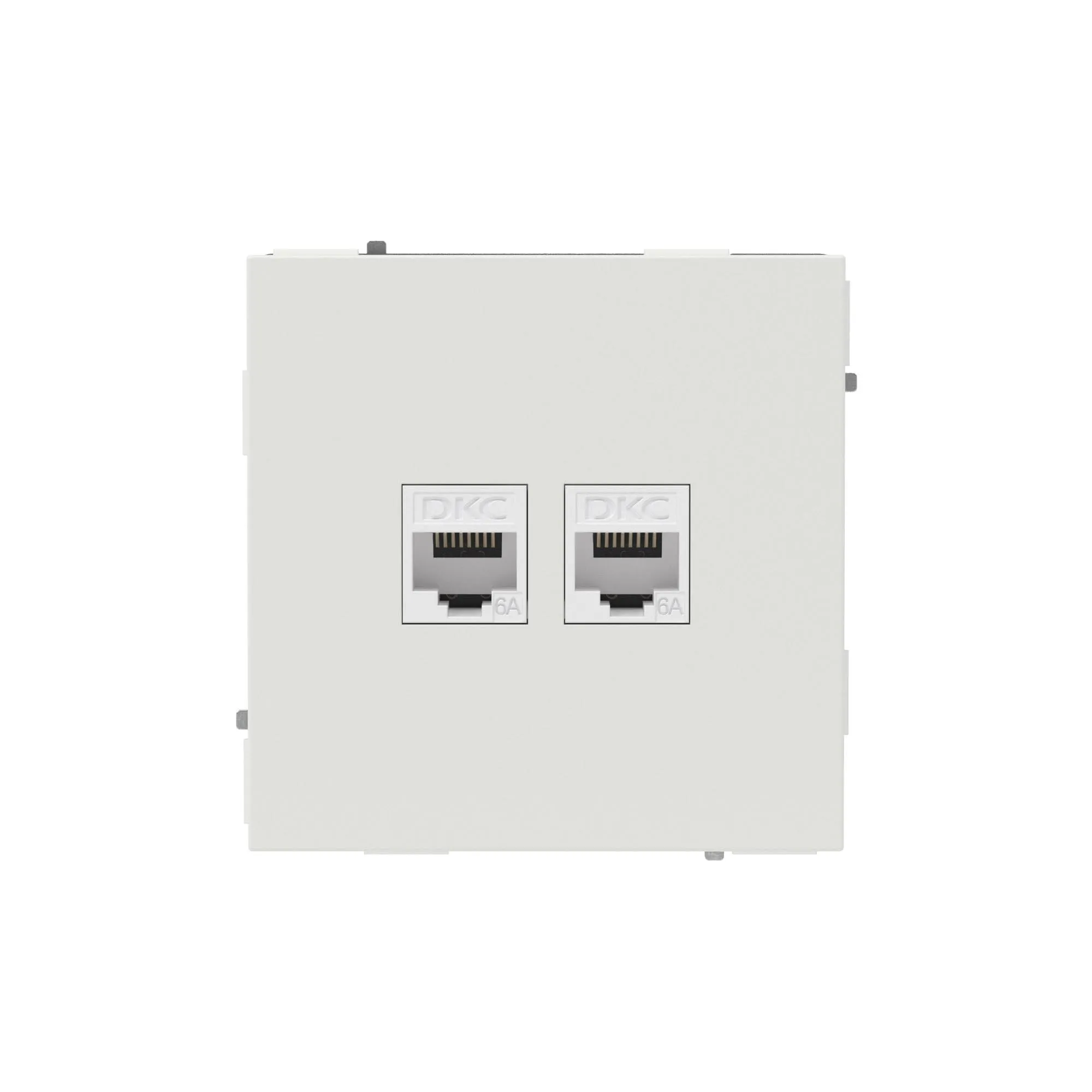Компьютерная розетка RJ-45 без шторки, кат.6А двойная, KANT, белый песок