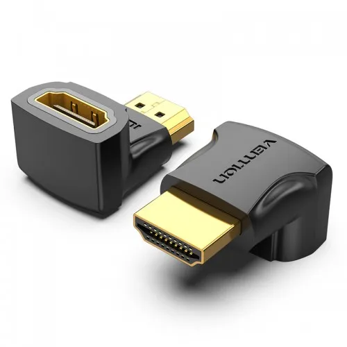 Адаптер переходник HDMI v2.0 19M на 19F, угол 90, контакты позолоченные 