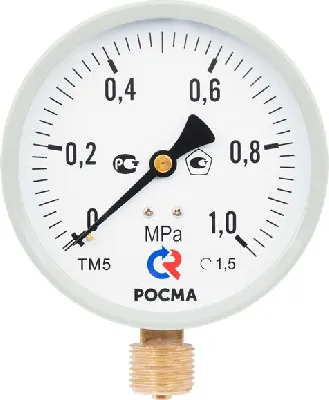 Манометр М2 радиальный ТМ-510Р.00 0...1.6 МРа 1/2' кл .т. 1.5 M2, цвет-серый 