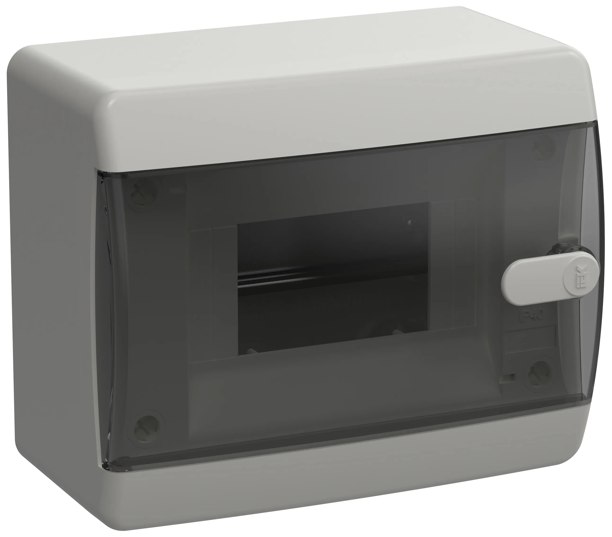 Корпус пластиковый навесной на 6 модулей ЩРН-П-6 IP41 UNION Compact черная прозрачная дверь