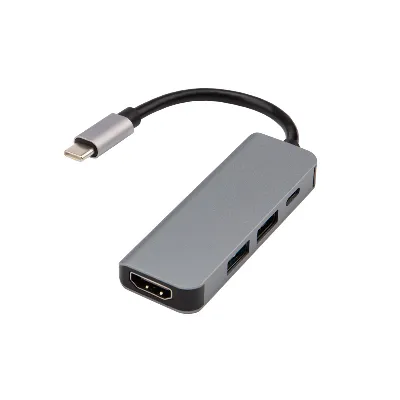 Разветвитель USB Type-C на 4 порта: 1xHDMI, 2xUSB, 1xType-C PD, 