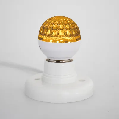 Лампа Шар e27 9 LED 50 мм желтая
