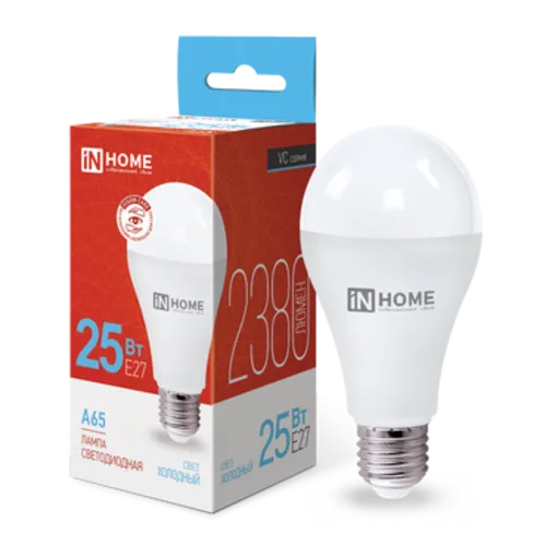 Лампа светодиодная LED-A65-VC 25Вт 230В Е27 6500К 2380Лм IN HOME