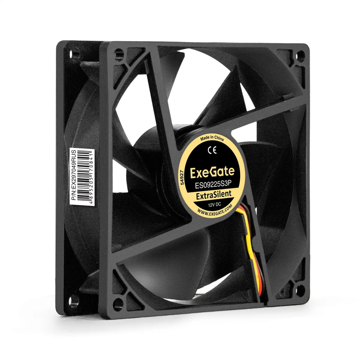 Вентилятор для корпуса 12В DC, 92x92x25 мм, 3pin, 1800RPM, 21dBA, подшипник скольжения 