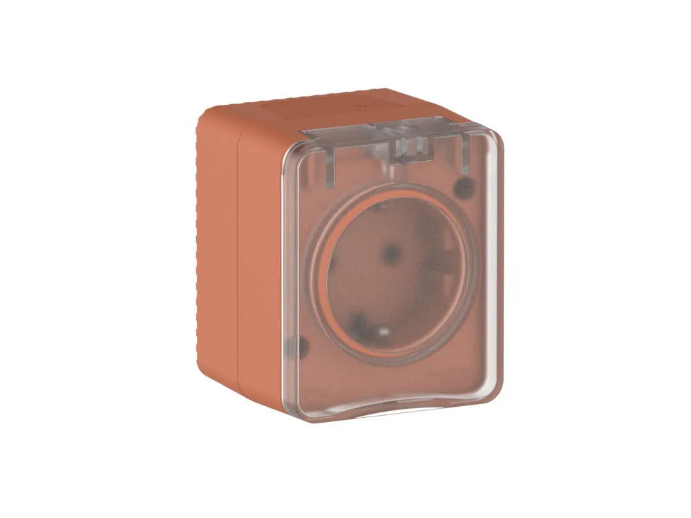 AtlasDesign PROFI IP54 О/У РОЗЕТКА с заземлением со шторками 16А 250В, ТЕРРАКОТОВЫЙ