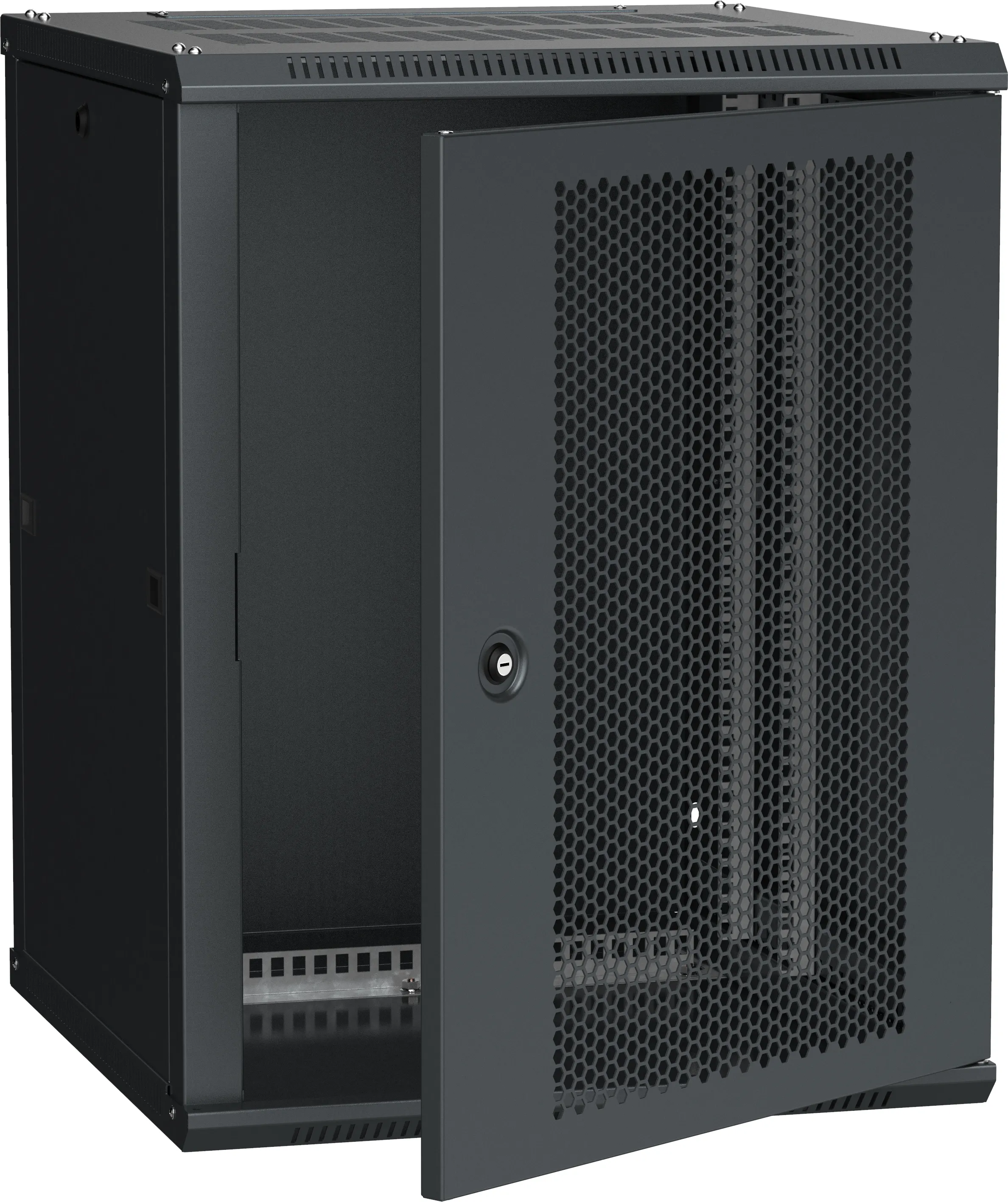 Шкаф LINEA W 12U 600x600 мм дверь перфорированная RAL9005 