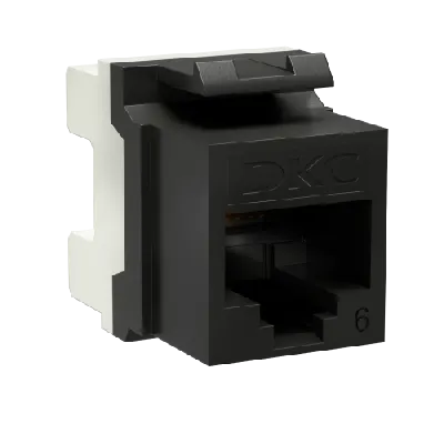 Модуль Keystone RJ45 CAT6 неэкр180 градусов черный