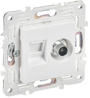 SKANDY Розетка двойная TV+RJ45 кат.5E SK-A14W арктический белый IEK