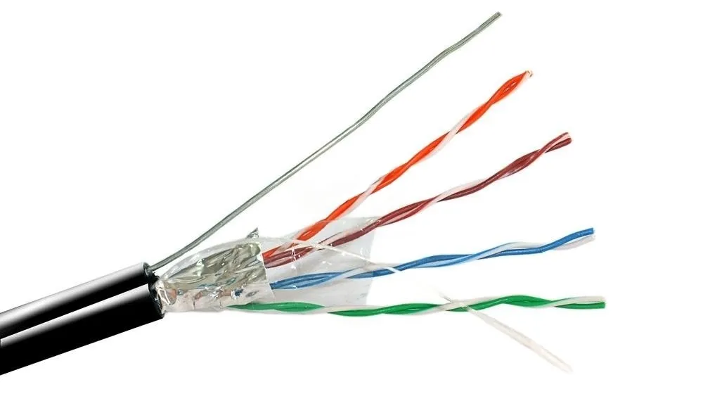 Витая пара F/UTP кат 5e 4х2х0.51 AWG24 Premium с тросом PE OUT
