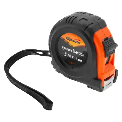 Рулетка Elastica, 3 м х 16 мм, обрезиненный корпус 