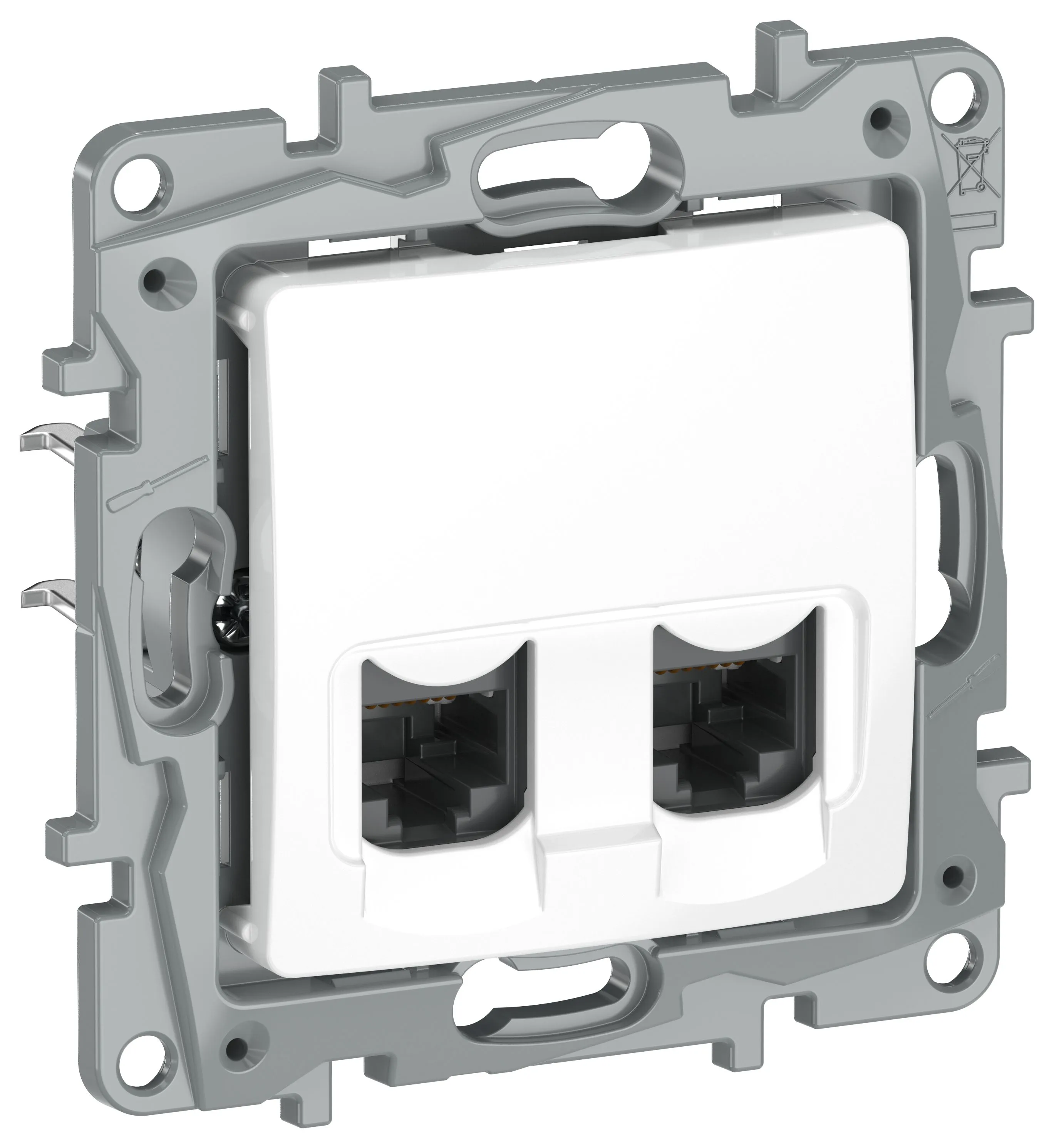 IEKETIKA Розетка компьютерная двойная RJ45 категория 5Е UTP 6722551 белый IEK 