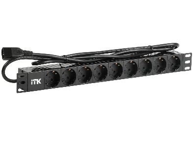 Блок розеток PDU 9 розеток шнур 2 метравилка IEC 320 C14. профиль из ПВХ. черный 