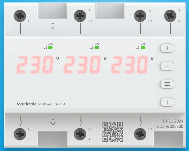Реле напряжения welrok D6-40 red