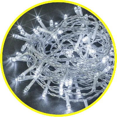 Гирлянда новогодняя светодиодная NGF-S01-100CW-5-6.5m-230-C8-TR-IP20