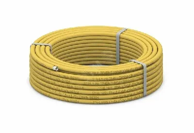 Труба гофр. из нерж.стали SS304 20A, отожженная в оболочке желтая, 30м 