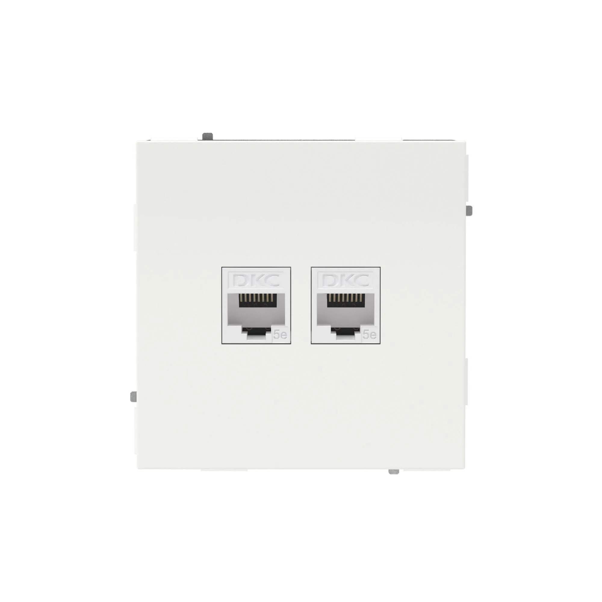 Компьютерная розетка RJ-45 без шторки, кат.5е двойная, KANT, белая магнолия 