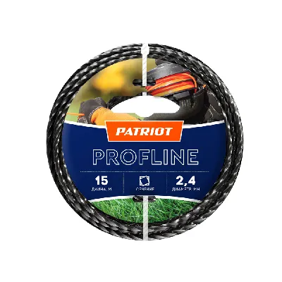Леска  Profline D 2,4 мм L 15 м (скрученный квадрат, черный) 240-15-5 на пластиковой обойме 
