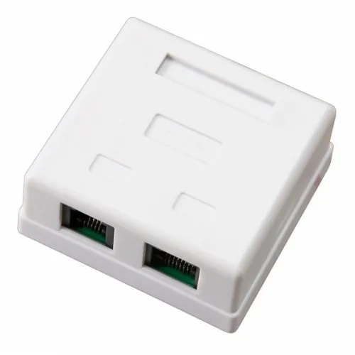 Розетка компьютерная 2-порт RJ 45 (8P8C)cat 5e внешняя, 