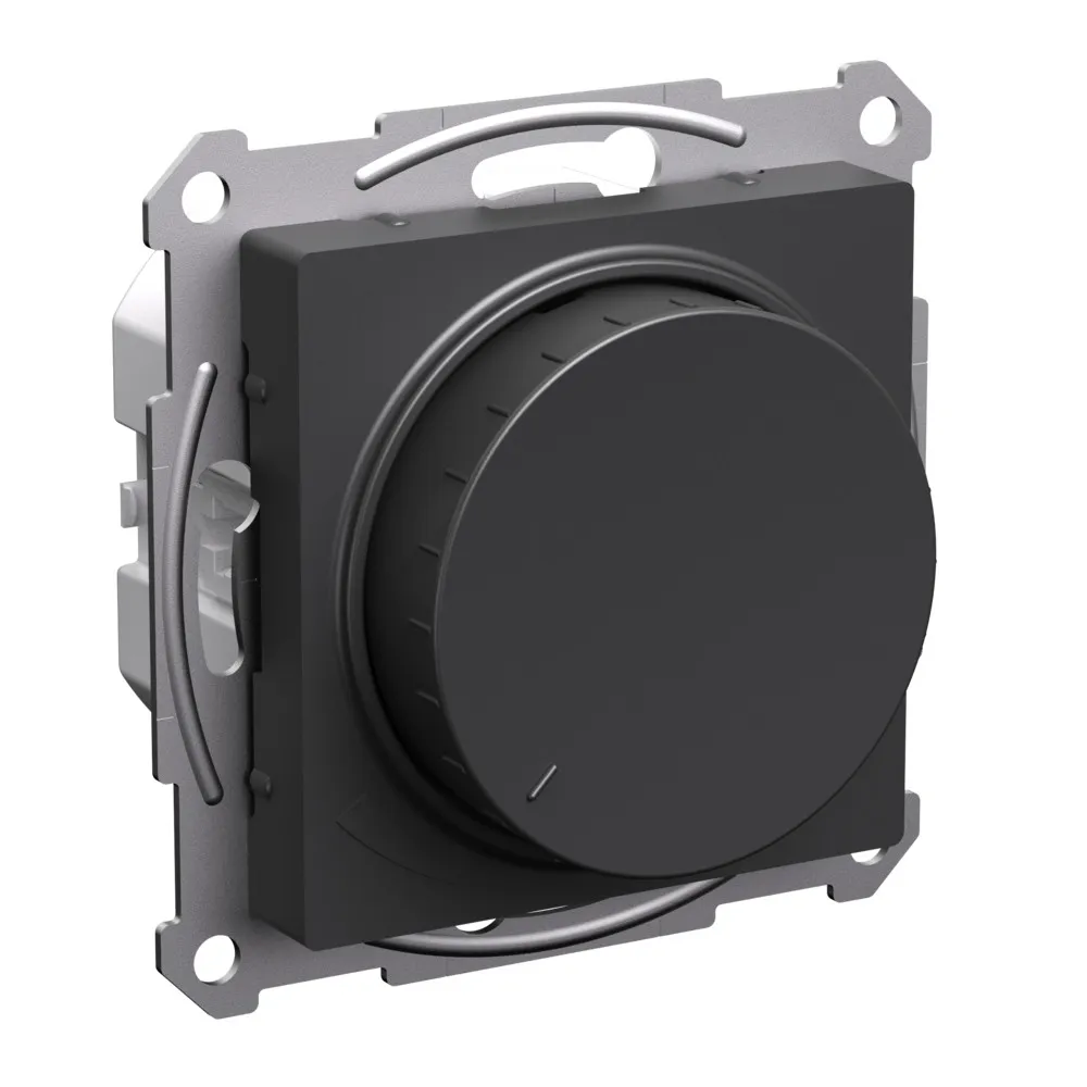 ATLASDESIGN СВЕТОРЕГУЛЯТОР (диммер) повор-нажим, LED, RC, 400Вт, мех., БАЗАЛЬТ