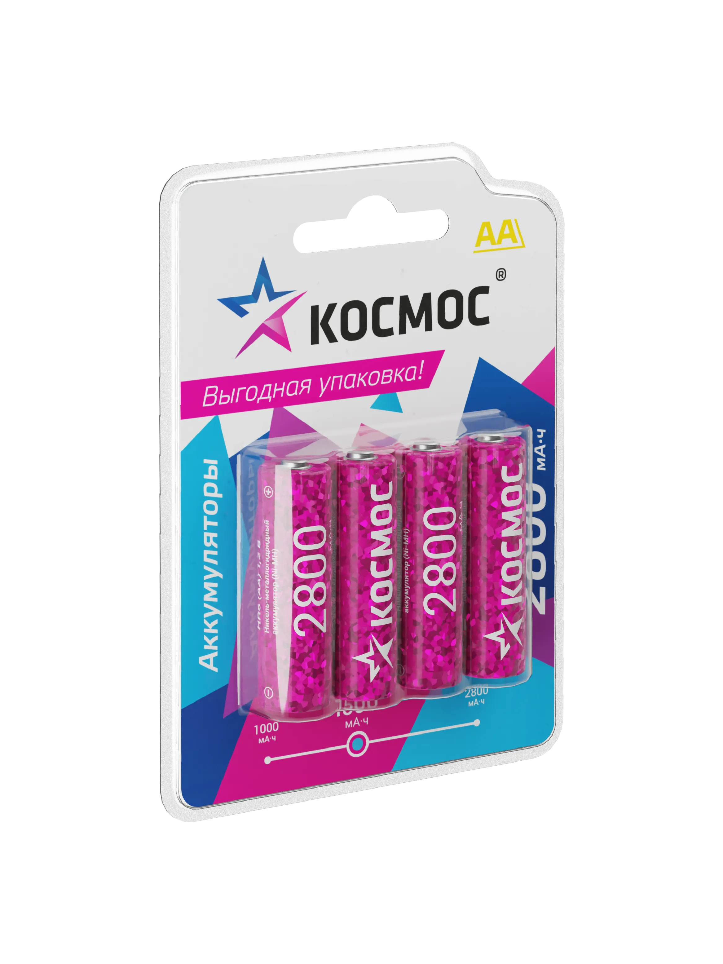 Аккумулятор R6 (АА) 2800mAh Ni-MH 4 на блистере