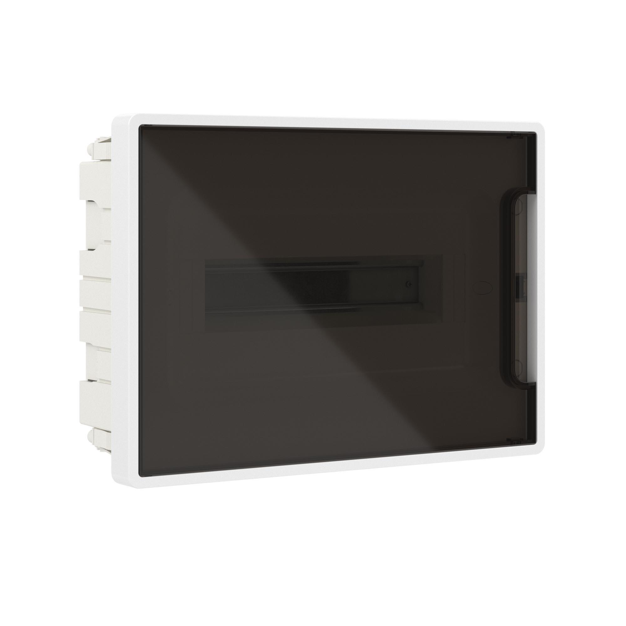 Щиток 12 мод встраиваемый FRAME ЩРв-П-12, белый, с тонированной дверцей, с 2  шинами PEN на 6 и 8 отв. F12B1WD DKC