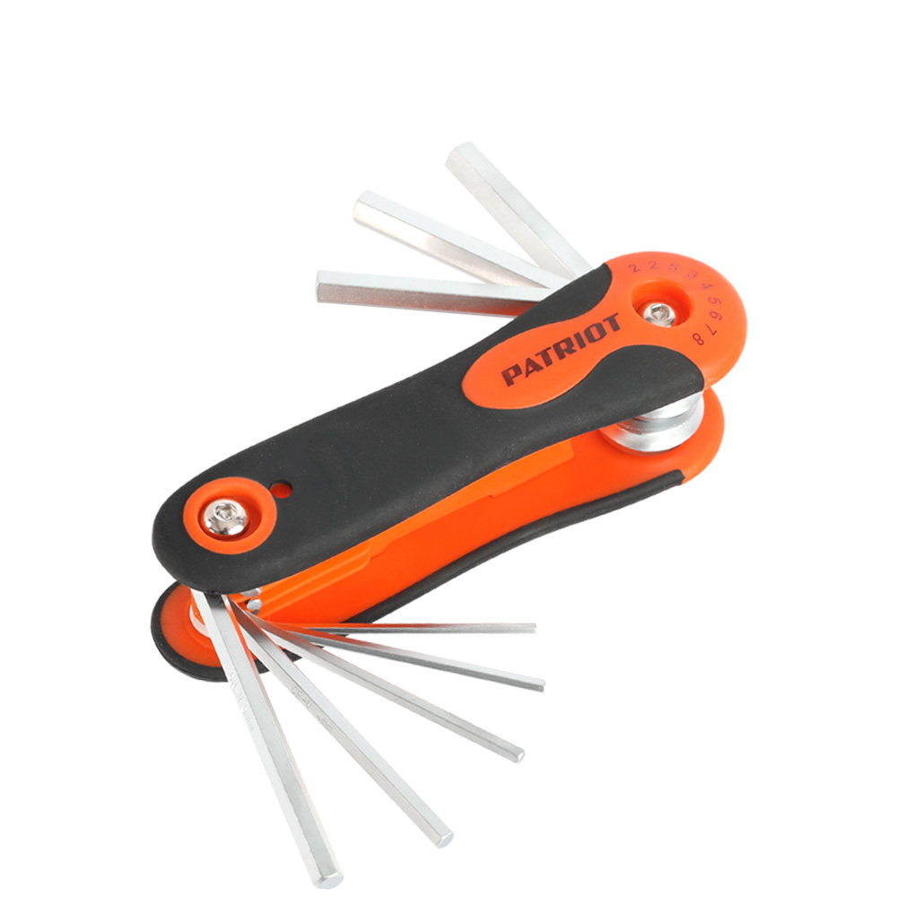 Набор ключей  SKH-8F, шестигранные складные, 2-2.5-3-4-5-6-7-8мм, CRV, 8-в-2