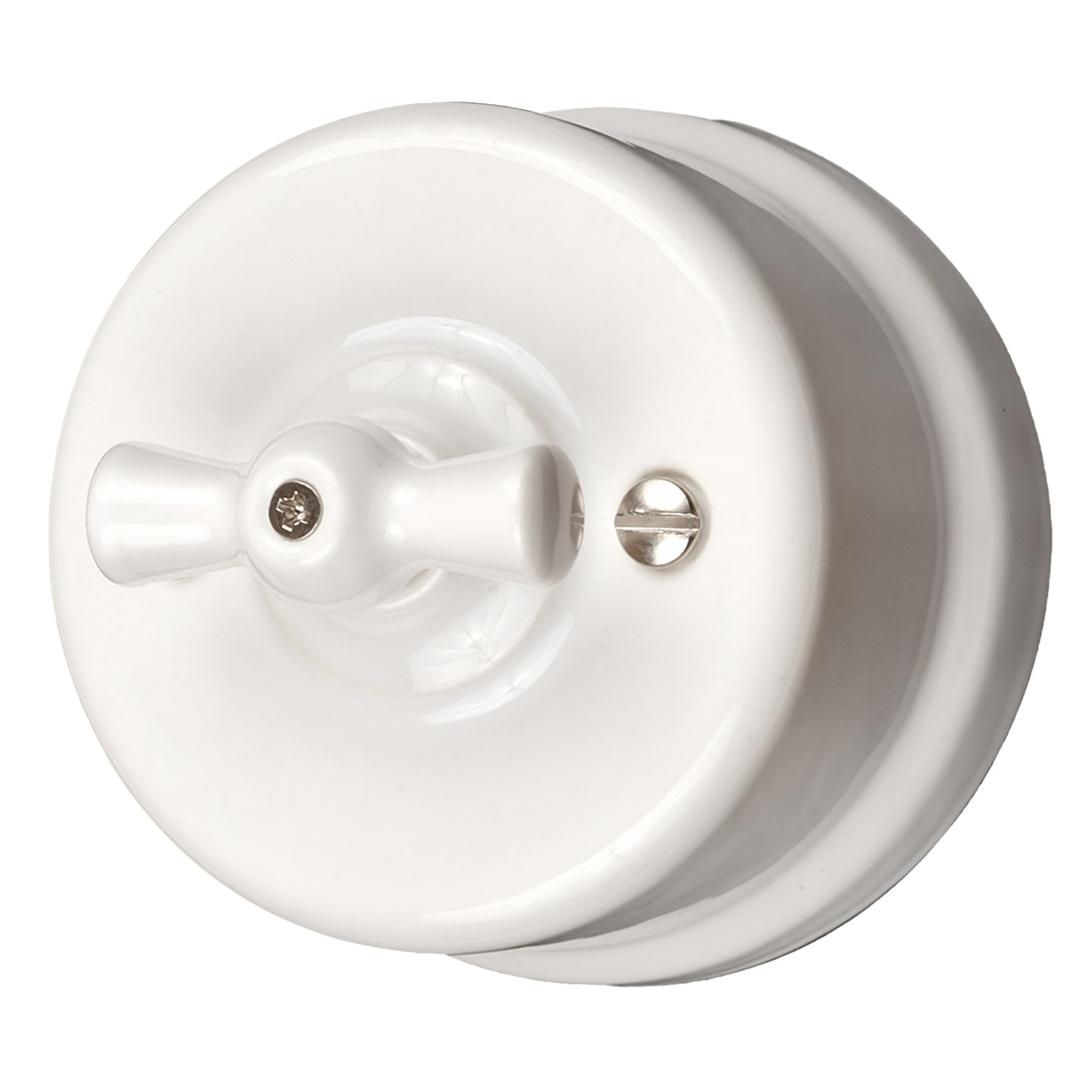 Выключатель Лизетта 1кл., керамика, цвет белый