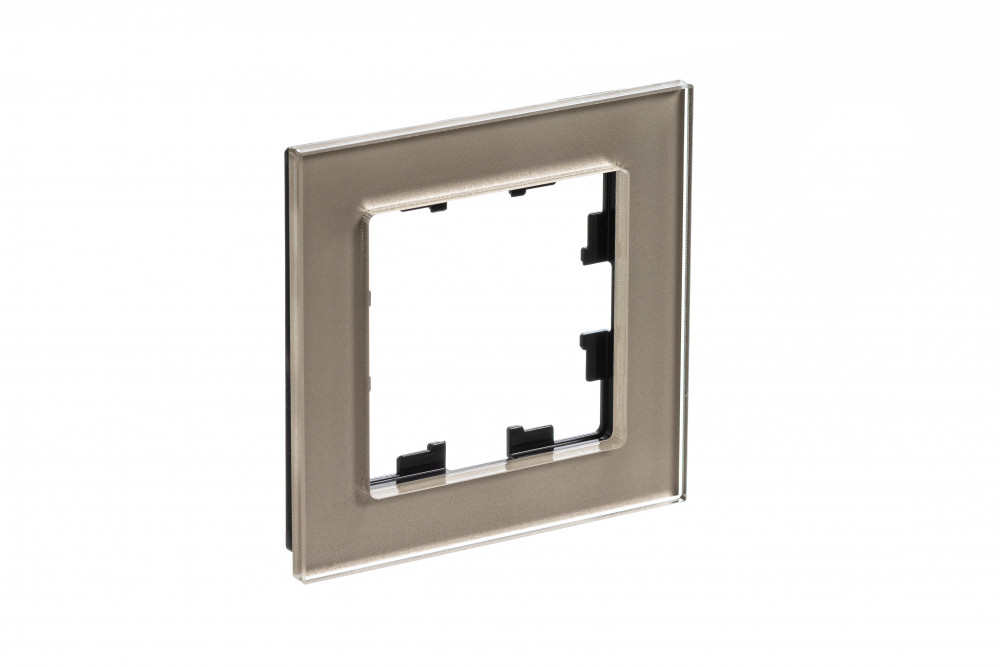 Рамка однопостовая ATLASDESIGN NATURE, СТЕКЛО ШАМПАНЬ