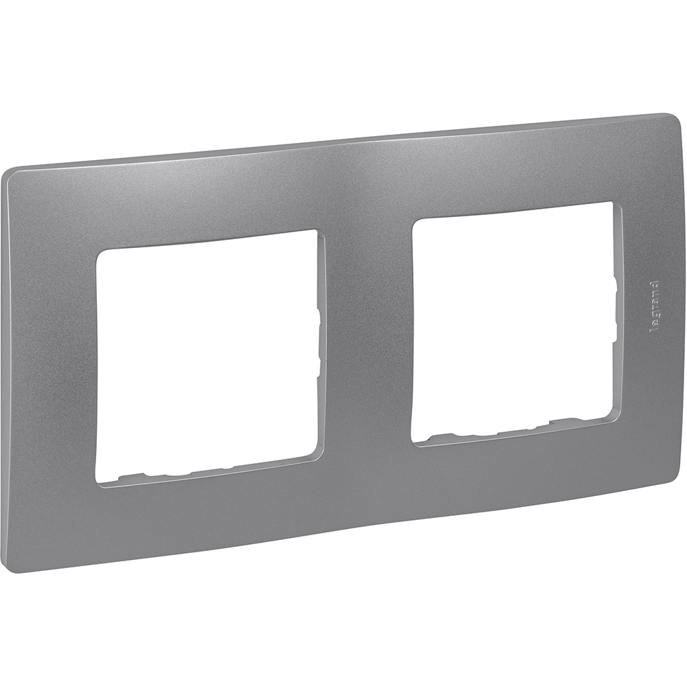 ETIKA Рамка 2 поста алюминий