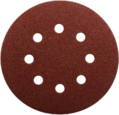 Диск шлифовальный 8 отверстий коричневый D125 мм, A60 (10 шт)