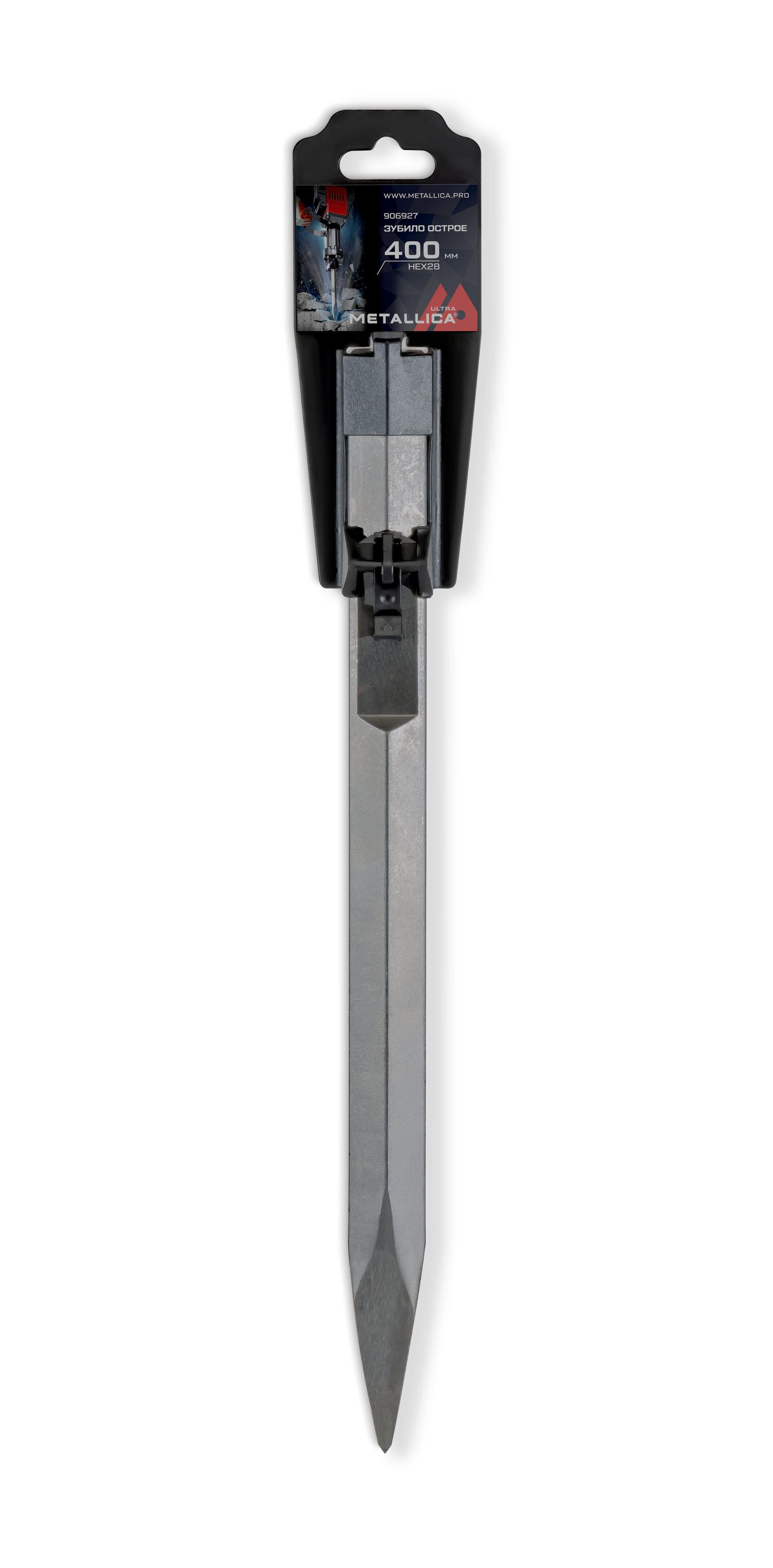 Зубило пикообразное HEX-28 400/250 мм, по бетону