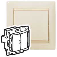 VALENA Выключатель двухклавишный с индикацией в рамку слоновая кость