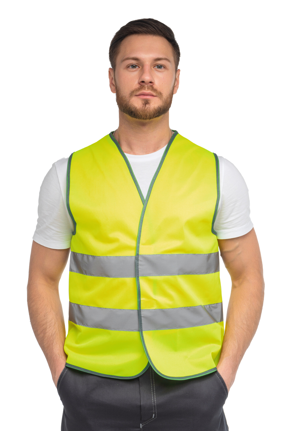 Жилет сигнальный арт. J02 цв. жёлтый флуоресцентный р. 3XL 120-124/170-188