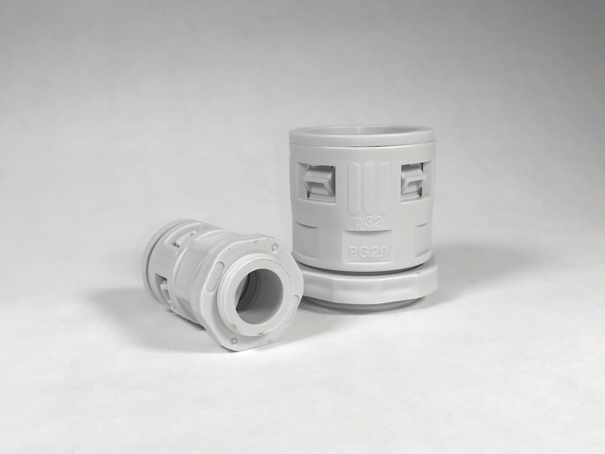 Муфта вводная для гофрированных труб серая ВМ-ГТ-16