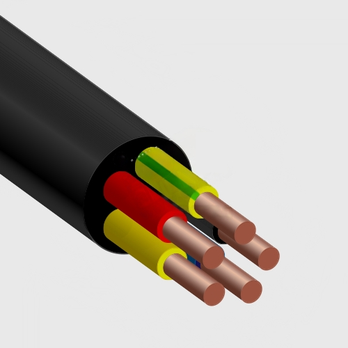 Кабель силовой ВВГнг(А)-LS 5х6(ок) (N.PE)-0.660 ТУ однопроволочный